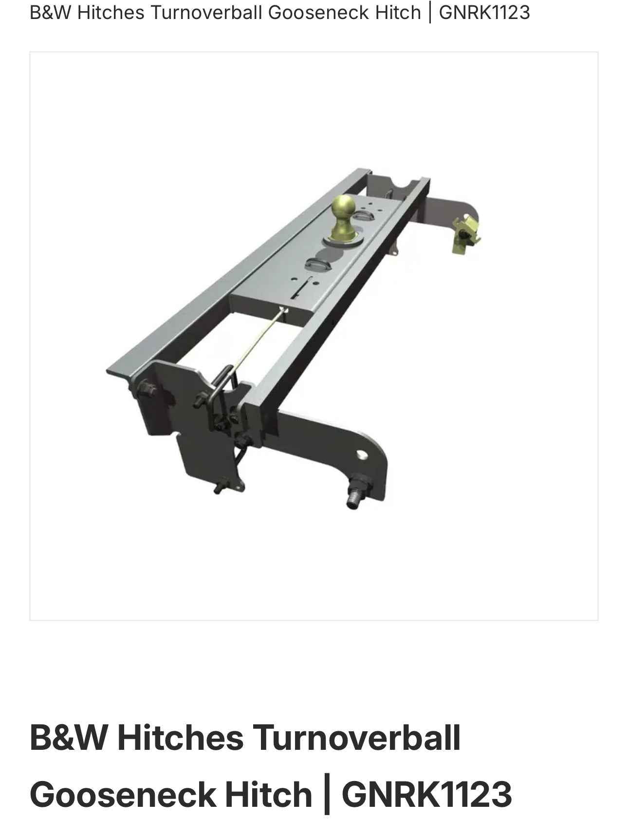 B&W Hitches Turnoverball Gooseneck Hitch